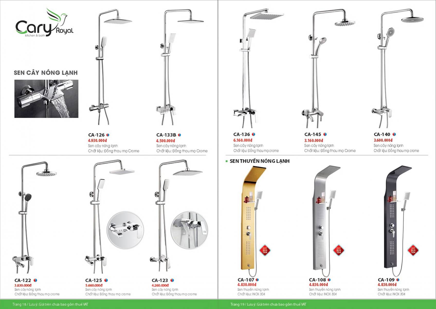 Thiết bị vệ sinh Cary Royal Catalogue và Bảng giá mới nhất 2026 /Page 10